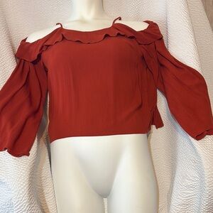 Women's Off-Shoulder Rust Top